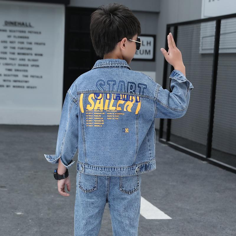 Moda Niños Chicos Trajes de dos piezas Trajes casuales de mezclilla  Impresos Abrigo de mezclilla y Pantalones Vaqueros comprar a buen precio —  entrega gratuita, reseñas reales con fotos — Joom