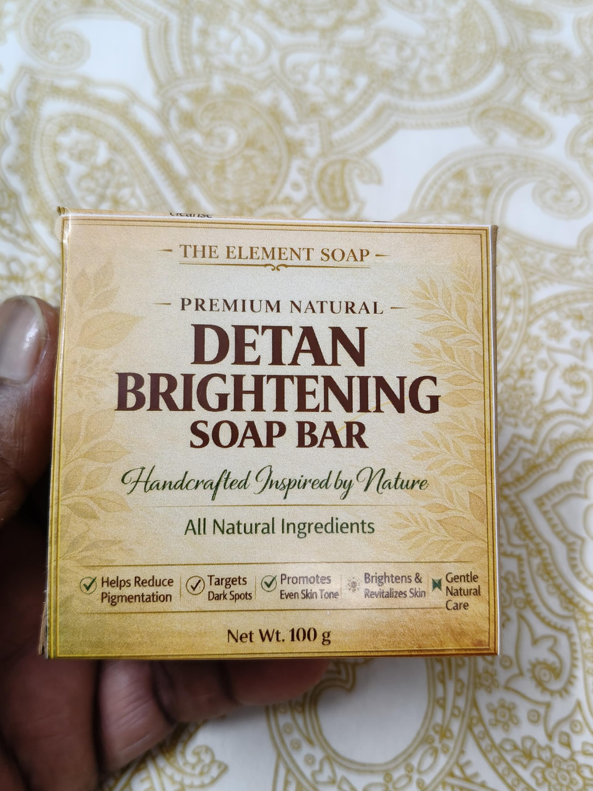 Premium Natural De-Tan Brightening Soap Bar | Cold Process Handmade Soap | Deep Cleansing, Skin Brightening & Moisturizing | Suitable for All Skin