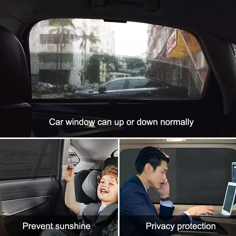 Car Sun Shade 2PCS Sedan/SUV  Styling Accessories Auto UV Protect Curtain Side Window Sunshade Mesh Sun Visor Protection Films