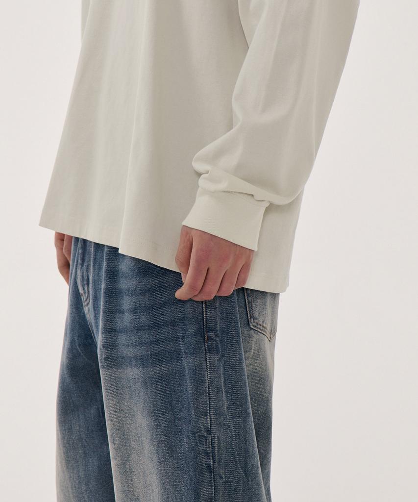 Hooded Long Sleeve T-Shirt [Dusty Cream]