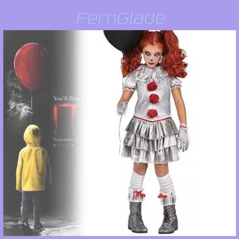 Halloween It Clown Role Playing Costume Set Children Dress For Role Play