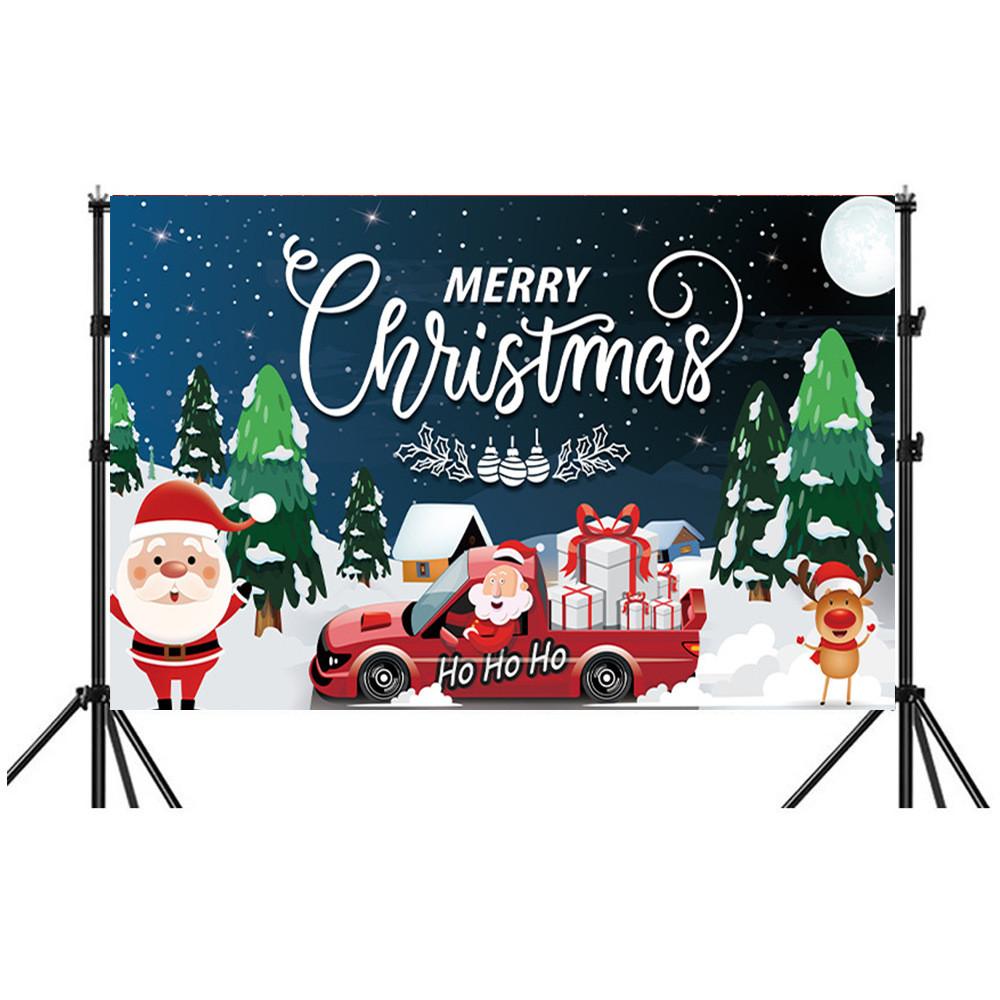 Christmas Background Banner Polyester Festival Party Decor For Holiday Event