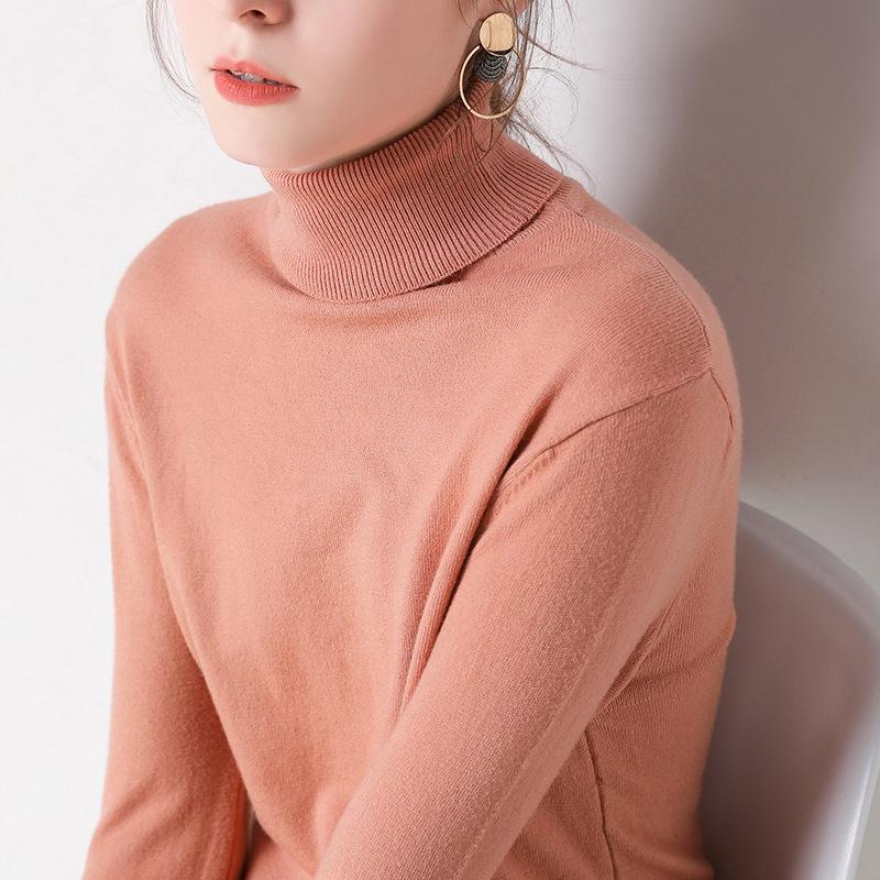Winter Pull Top Autumn Solid Femme Pullover Thick Knitted Womens Turtleneck Oversize Women Sweater Knit Sweater Pullover Sweater