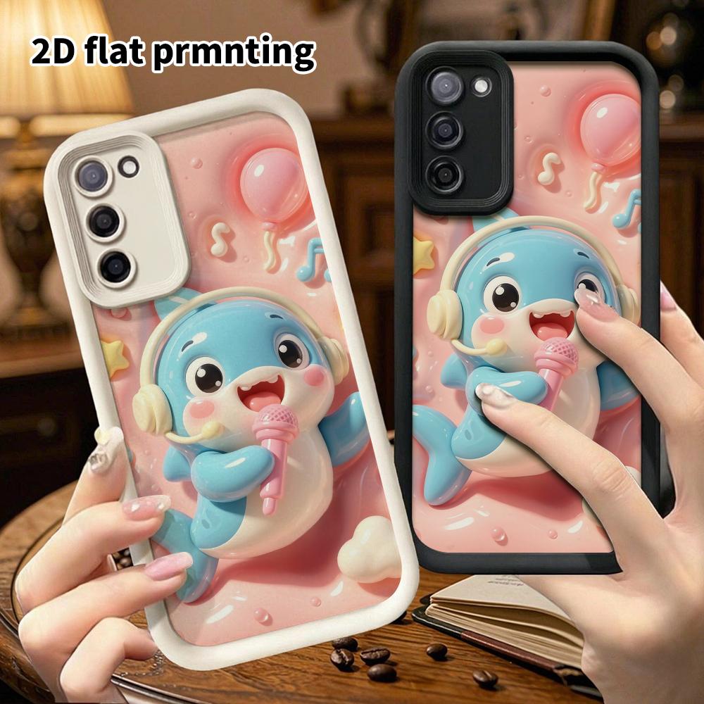 Phone Case: 2D flat design suitable for Samsung Galaxy A34 A35 M05 M06 S20 S22 S21 FE Plus 5G protective case, K-Singing Little Dolphin, perfect Chris