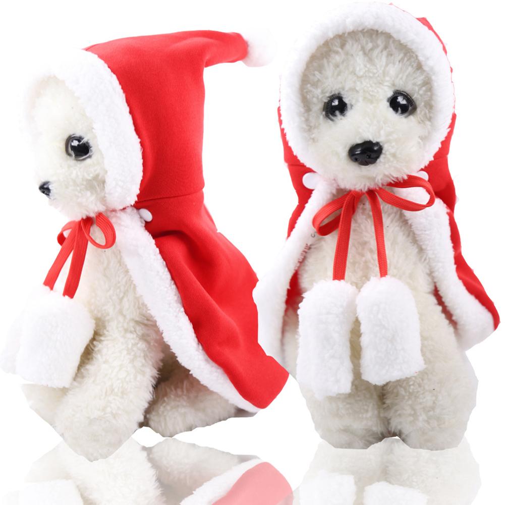Christmas Cat Puppy Santa Hat Cloak Pet Cosplay Costume Clothing