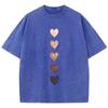 Love Heart Graffiti Printed Washed TShirt Womens Cotton Tops Comfortable Distressed ONeck Streetwear Summer Womans Clothes