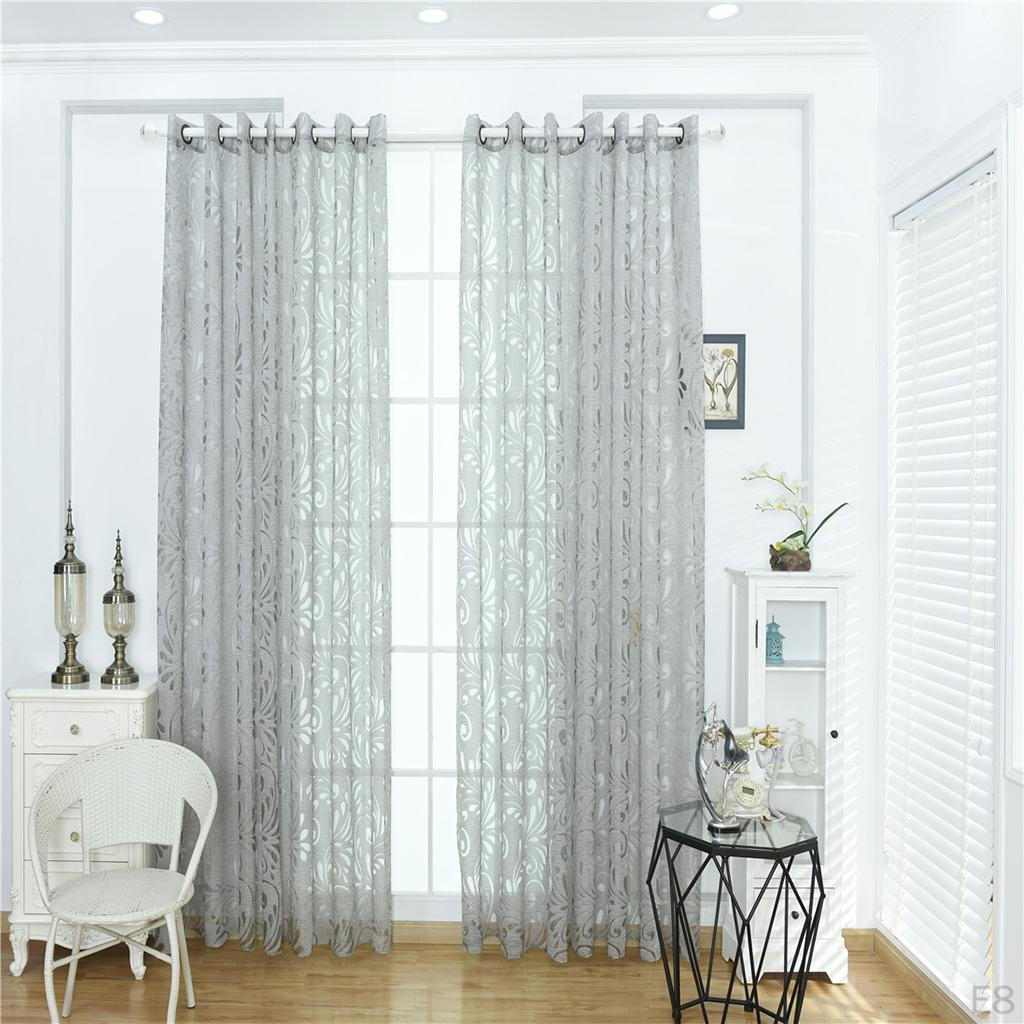 Grommet Floral Textured Bay Window