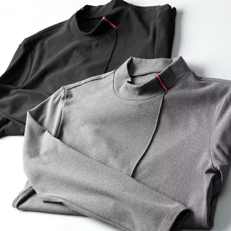 Men's Autumn/Winter Half-High Collar Long-Sleeve Fleece Base Layer
