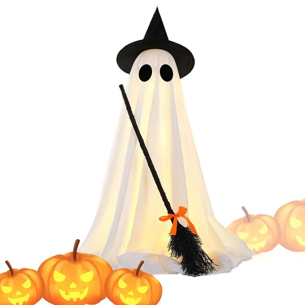 Light up Ghost Decorations Outdoor Standing Ghost Halloween Decor with Light Seasonal Holiday Party Spooky Decor for Indoor