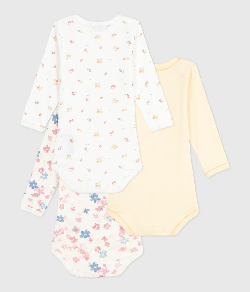 Petit Bateau Long Sleeve Bodysuit Set Multicolor Size 24 86cm (3-Piece Set), A0EEG, 1, Months,