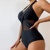 Maillot de bain une pièce Couleur unie Maillot de bain en maille Bikini