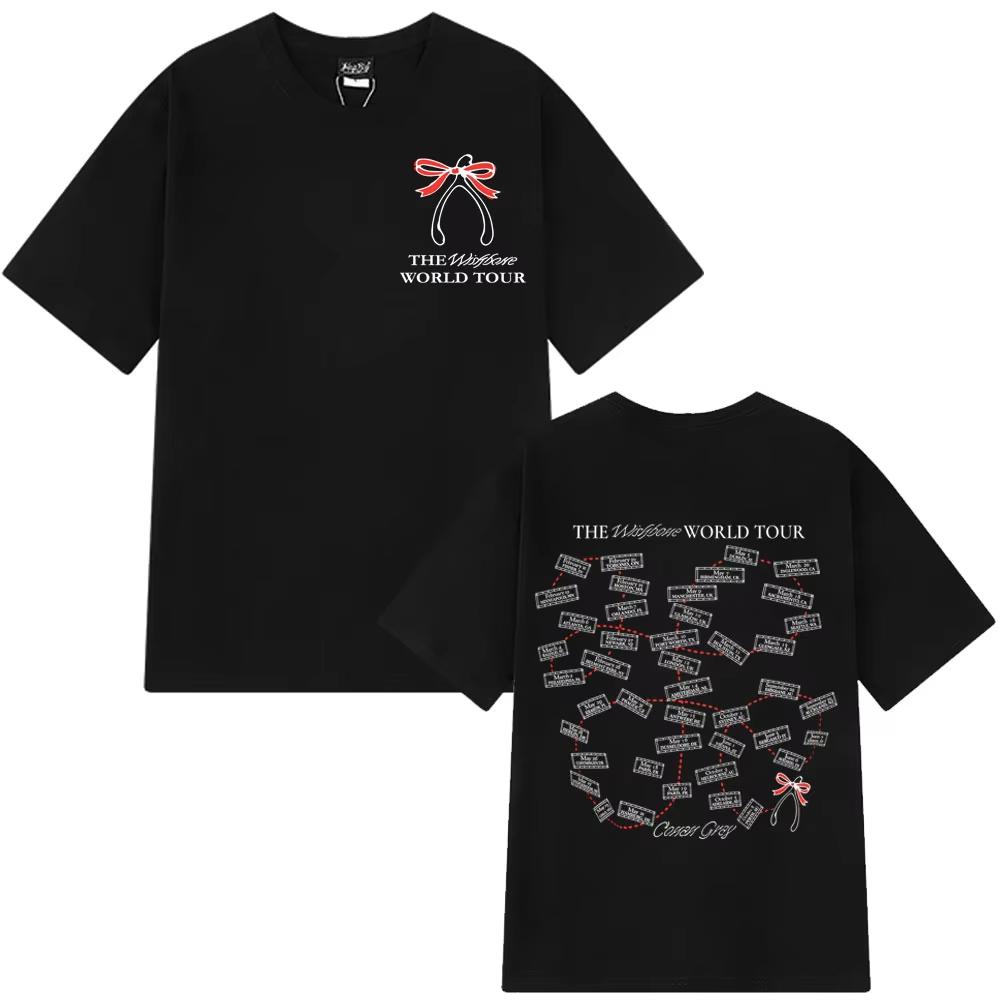 

Conan Gray Wishbone World Tour Printed Tees Men Women Fashion T-shirts Short-sleeved Loose Cotton Aesthetic Trendy T-shirts S
