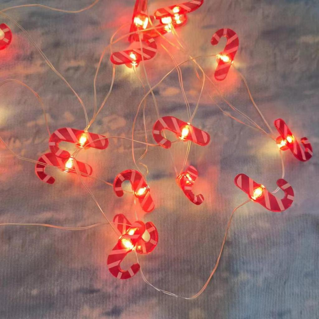 Christmas LED Lights: Santa, Snowman, Reindeer, Black Hat, Candy Cane, Gift Box, Bells with Copper Wire Fasteners