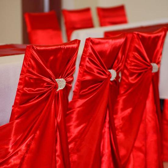 Chair Cover Dust-proof Removable Satin Skirted Back Self-tie Chair Cover Protector Event Party Supplies