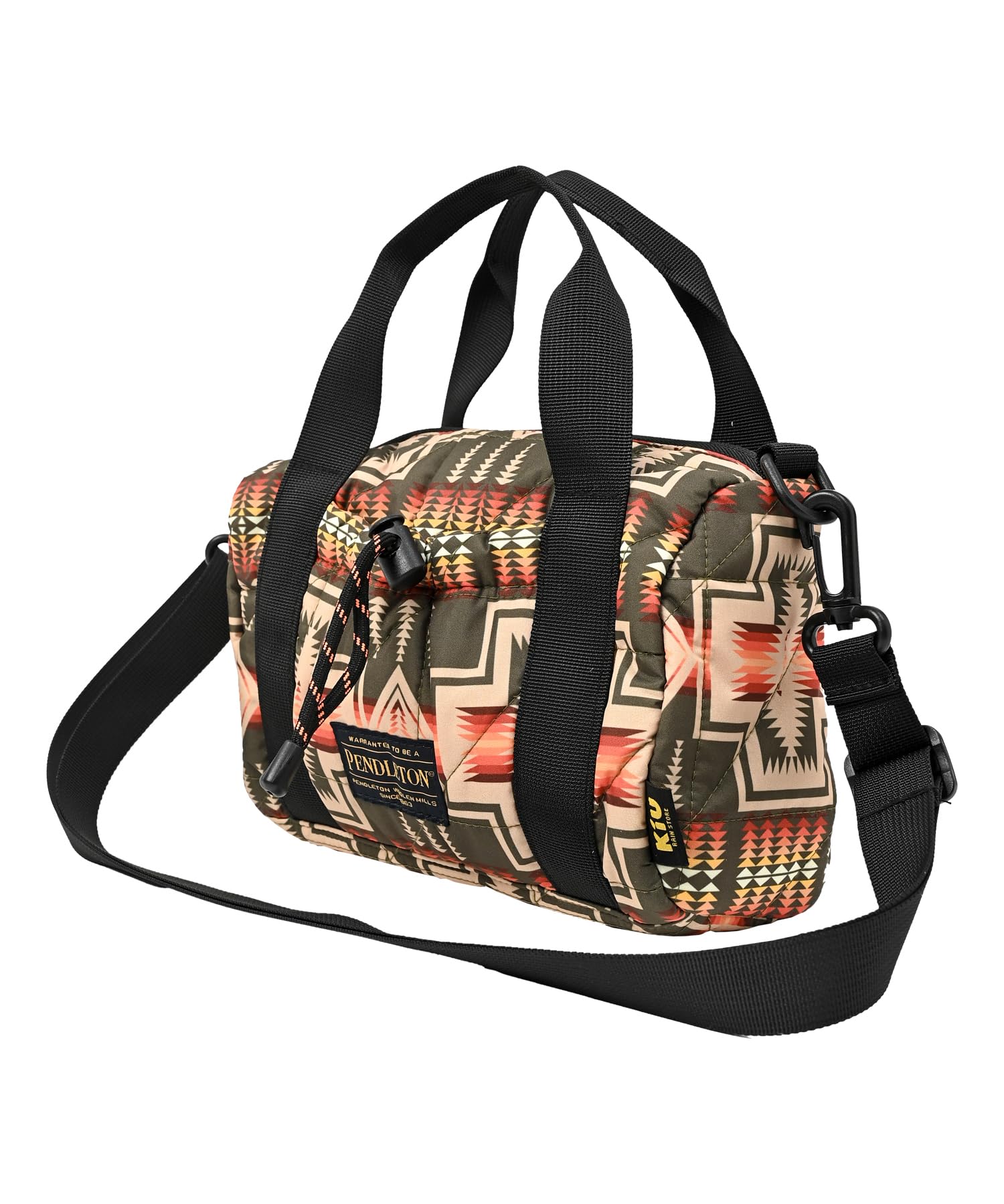 

KiU Pendleton Square Padded Mini Boston with shoulder strap and perfect for outdoor Made in Harding Bag, waterproof, water-repellent, quilted, pocket,