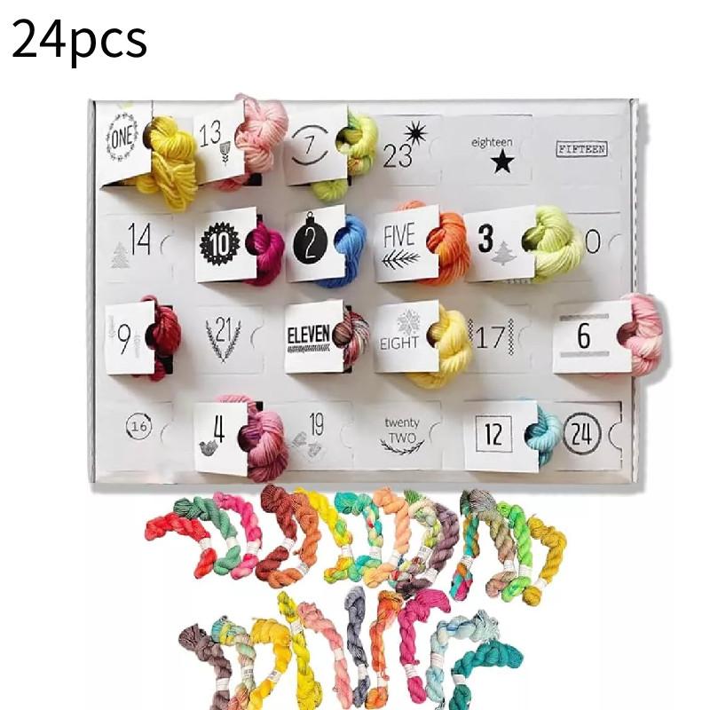 Yarn The 24pcs Advent Calendar Countdown Blind Box Mini Skeins 2024 Gift Xmas