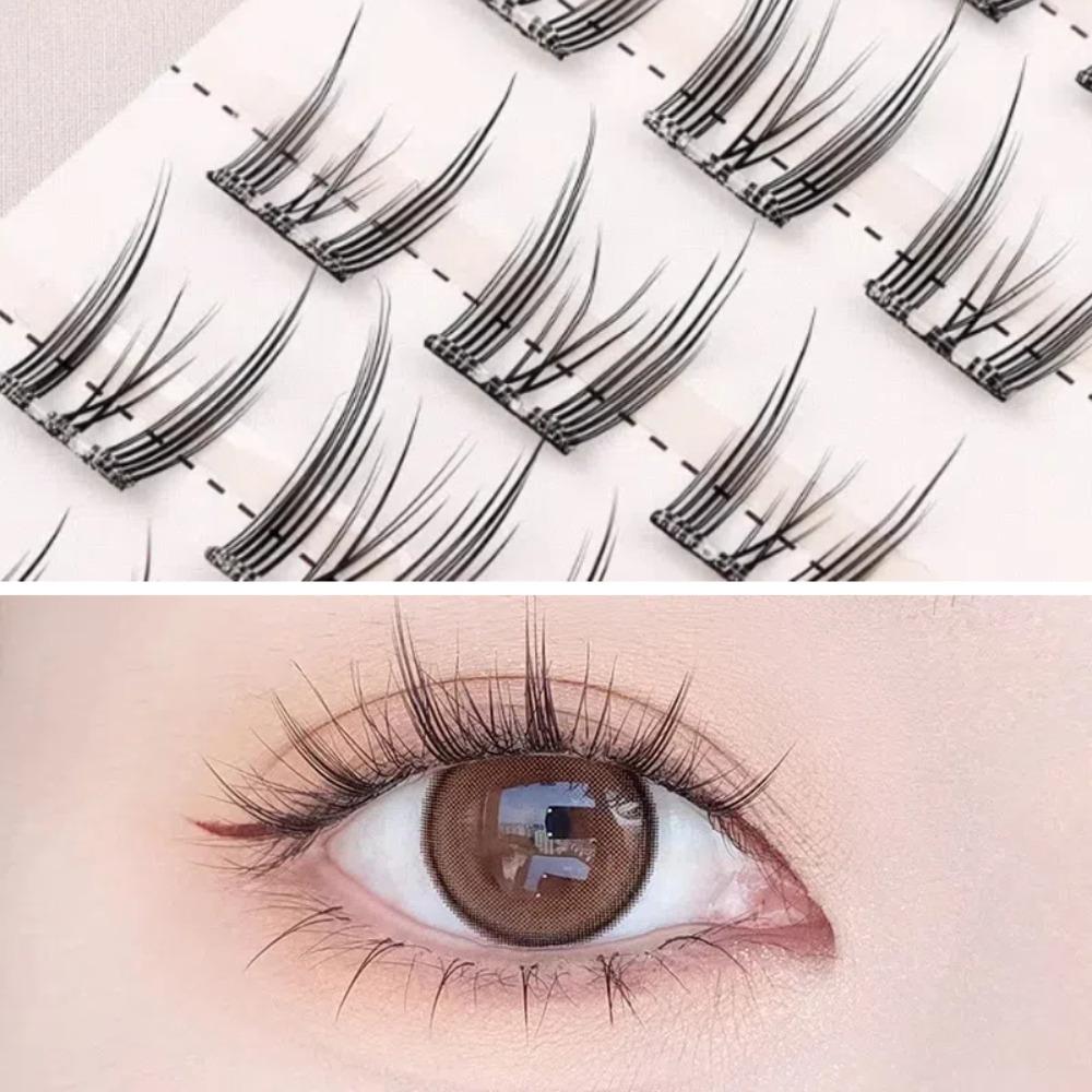 Reusable Self-adhesive Lash Clusters DIY Glue Free Fake Lashes Sweet False Eyelash Clusters  Women