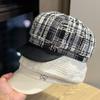 Xiaoxiang Style Beret Women's Autumn and Winter Retro Plaid Duck Bill Octagonal British Versatile Newsboy Hat