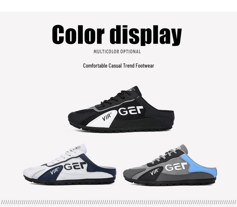 2024 Spring Men's Trendy Korean Style Casual Canvas Moccasins - Versatile Half-Slippers