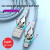 Dual Elbow Rotating Lighted Braided Type-C Fast Charging Cable for Android & Apple