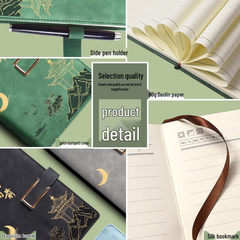 Premium A5 Notebook: Custom Chinese National Style Set for Student Awards and School Souvenirs