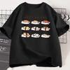 Funny Cat Shusi Graphic T Shirts Cute Cartoon Printed T Shirt Loose Unisex Round Neck Women Clothes Streetwear