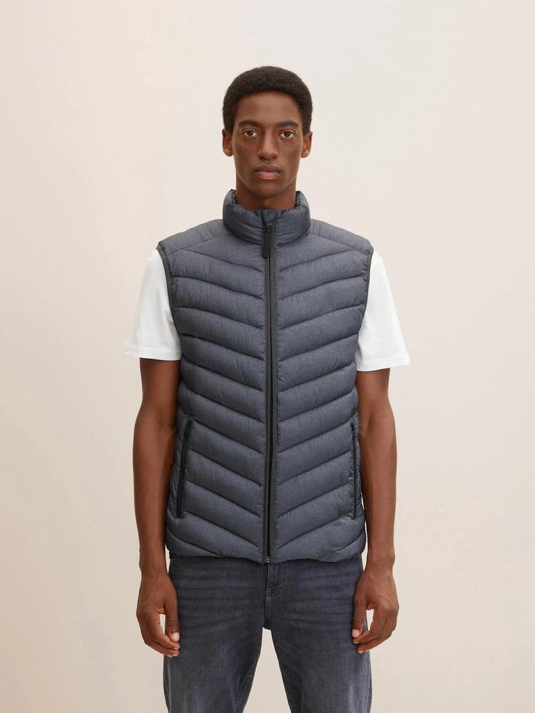 Winter Jacket Tom Tailor Quilted Vest (1031473) Gray Twill Structure