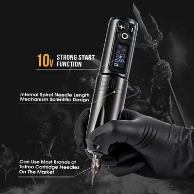 Replaceable Wireless Tattoo Pen Rotary Machine Set RCA Adapter 9V 12000rpm Digital Display Tattoo Machine Kit Permanent Makeup Tools