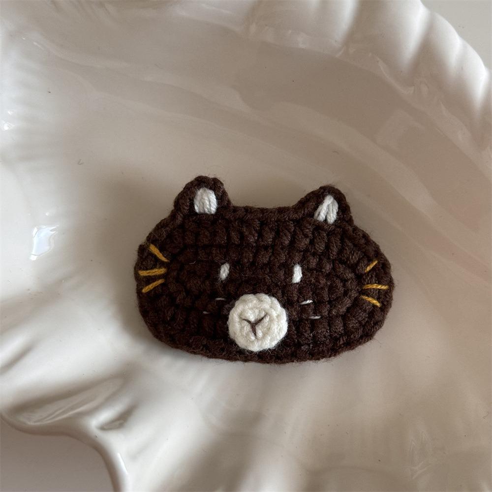 Handmade Crochet Hair Clips Cat Children's Hair Accessories Cute Girls Bangs Clips Unisex