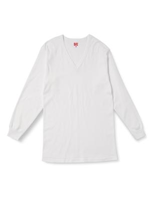 Warm Smooth Long White B.V.D. Men's Undershirt, Fleece-Lined, V-Neck, Sleeve,