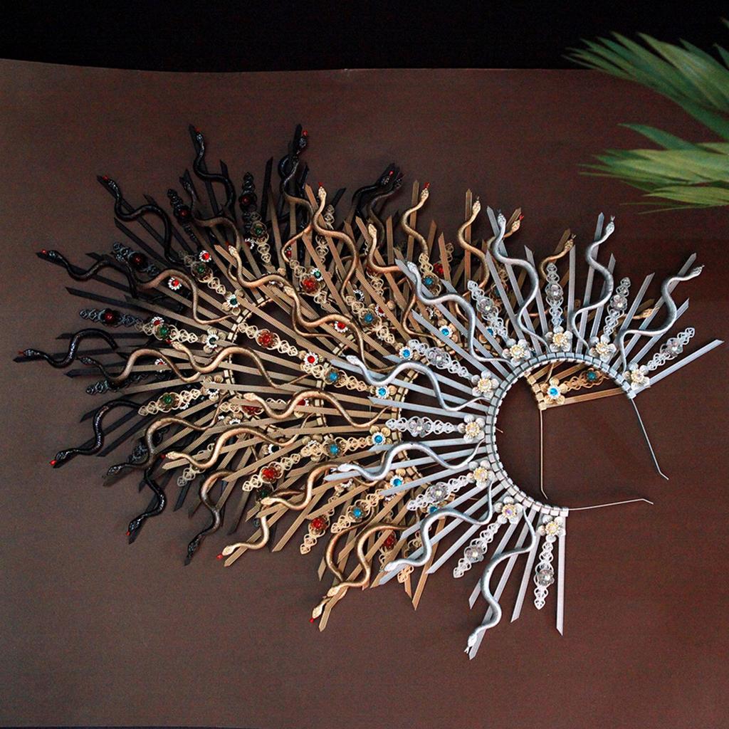 Adjustable Snake Head Crown Hair Accessory for Women Perfect for Adding a Touch of Mythical Charm to Any Styles Outfit