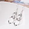 Leaf Fashion Double Twist Long Tassel Earrings