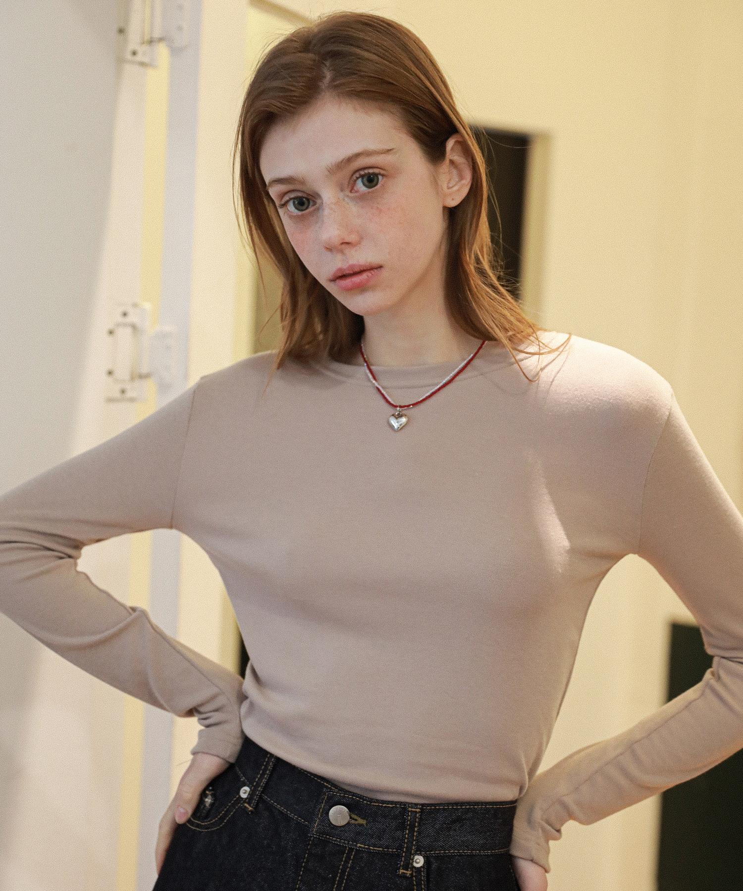 Rosiro Lossy Slim Long Sleeve Beige Free