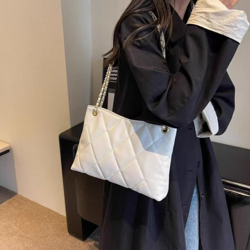 

Round-shaped Shoulder Bag All-match Fashionable Large-capacity High-end Chain Commuting Tote Trendy 31x10x22 білий