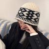 Geometrische Vintage Strickmütze für Paare Warm Gemütlich Wintermode