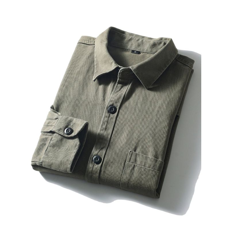 Foreign Trade Export Overplus Order Cotton Cargo Shirts Men's Long sleeve Spring and Autumn Outerwear Men's American Plus size Casual Shirt