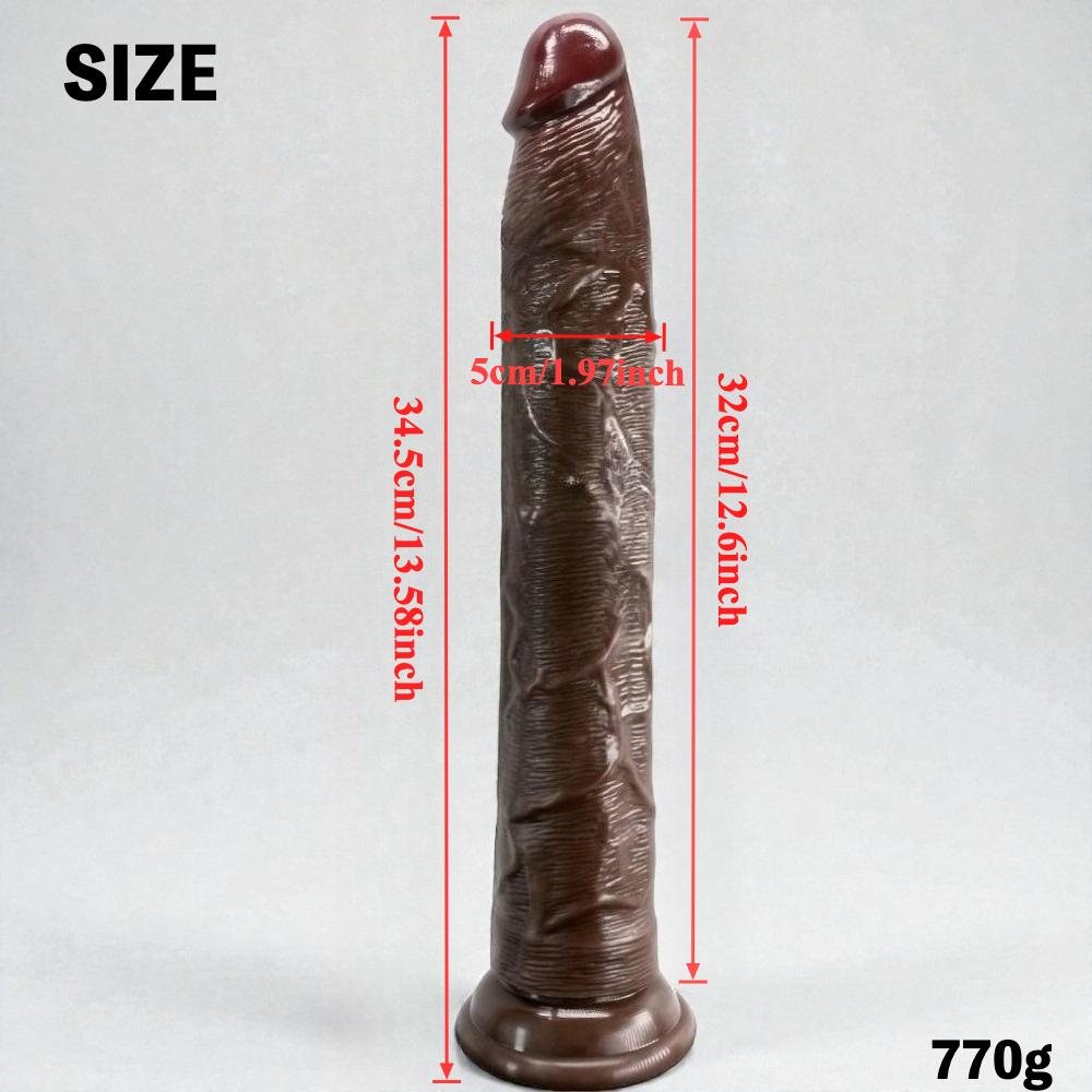 Realistyczny długi dildo, ultra-miękki, dotykowy płynny silikon, realistyczna faktura skóry, nie wymaga baterii, pomoc dla dorosłych na intymne chwile