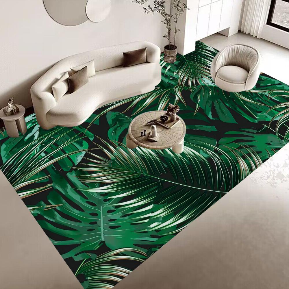 Tropisches Palmenblatt Kaktus Eingangstürmatte Rutschfest Wasserabsorbierend Langer Streifen Kissen Schlafzimmermatte Toilettenteppich