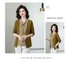 2026 Spring Floral Print Knit Top for Stylish Middle-Aged Women - Faux Two-Piece Design