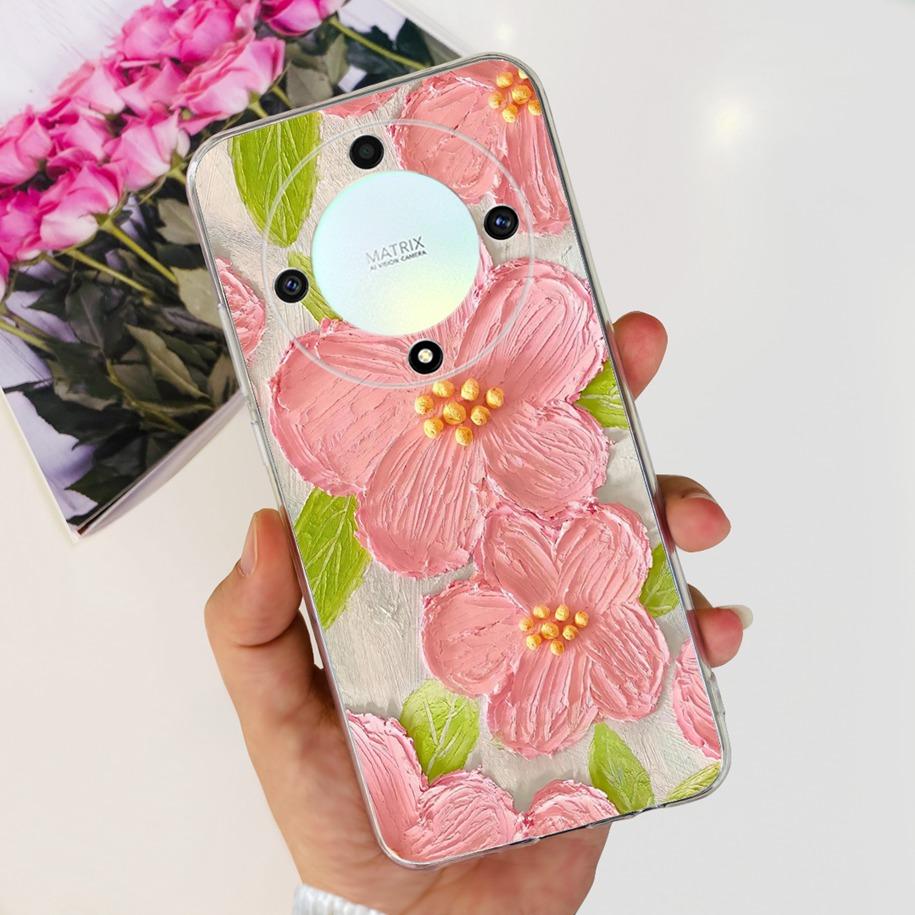For Honor X9b 5G Case 2023 Fashion Flower Clear Silicone Soft Back Cover For Honor X9a RMO-NX1 Funda HonorX9 X 9 X 9B X 9A Coque