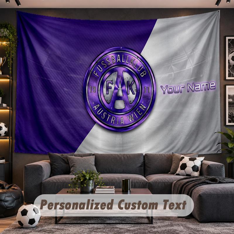 Austria Wien FC Personalized Tapestry Support Custom Name, Wall Art Home Decoration