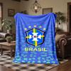 Brazil national football team Print Flannel Blanket Soft Warm Sofa Bed Throw Blanket For Home Office Bedroom