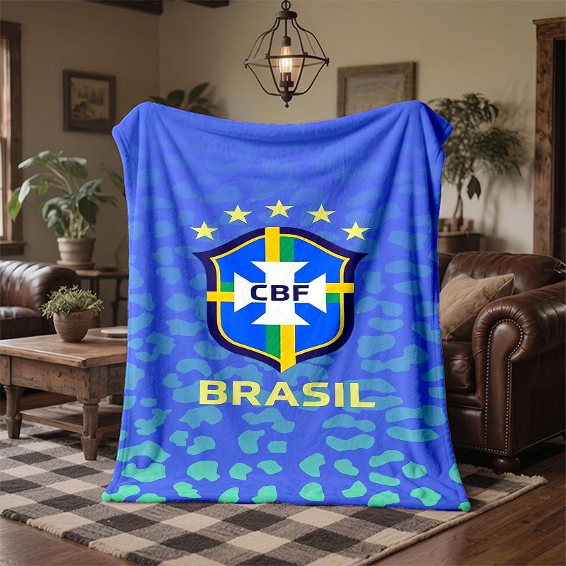 Brazil national football team Print Flannel Blanket Soft Warm Sofa Bed Throw Blanket For Home Office Bedroom