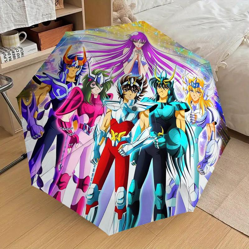 1pc Saint Seiya, Zodiac Warriors Themed High-quality Umbrella,Automatic Opening and Closing Umbrella,Multi-functional Umbrella G0811321