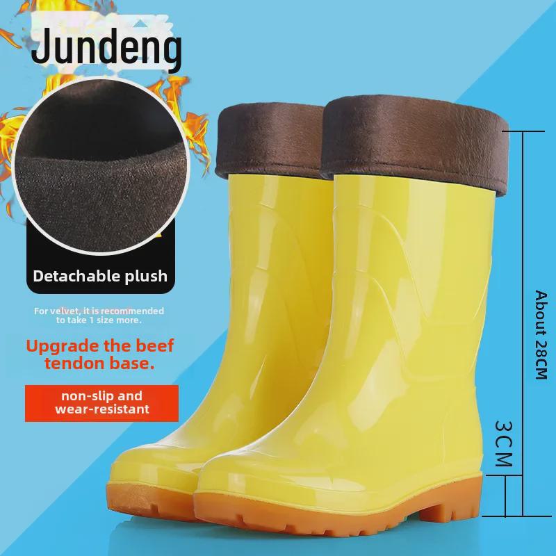Yellow Food & Work Boots: Farm, Labor, Kitchen, Sanitation, Rain-Ready with Tendon Soles