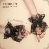 Bridal Wedding Bow Ruffled Short Mesh Hand Sleeves Lace Floral Wrist Cuff Gloves Party Costume Accessory