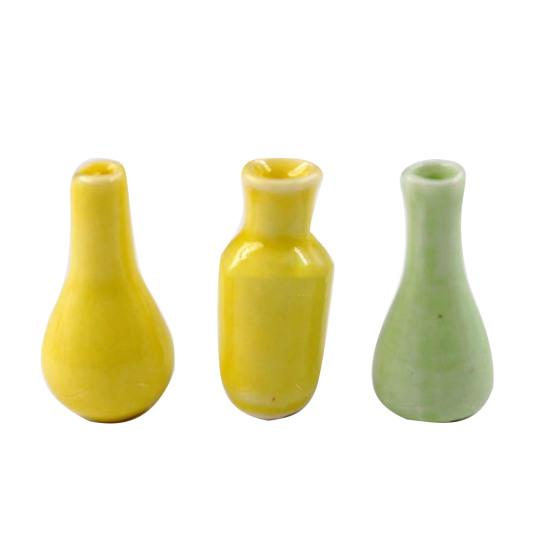 2/3Pcs Mini Ceramic Porcelain Vases Succulent Flower Pots for 45669 Dollhouse