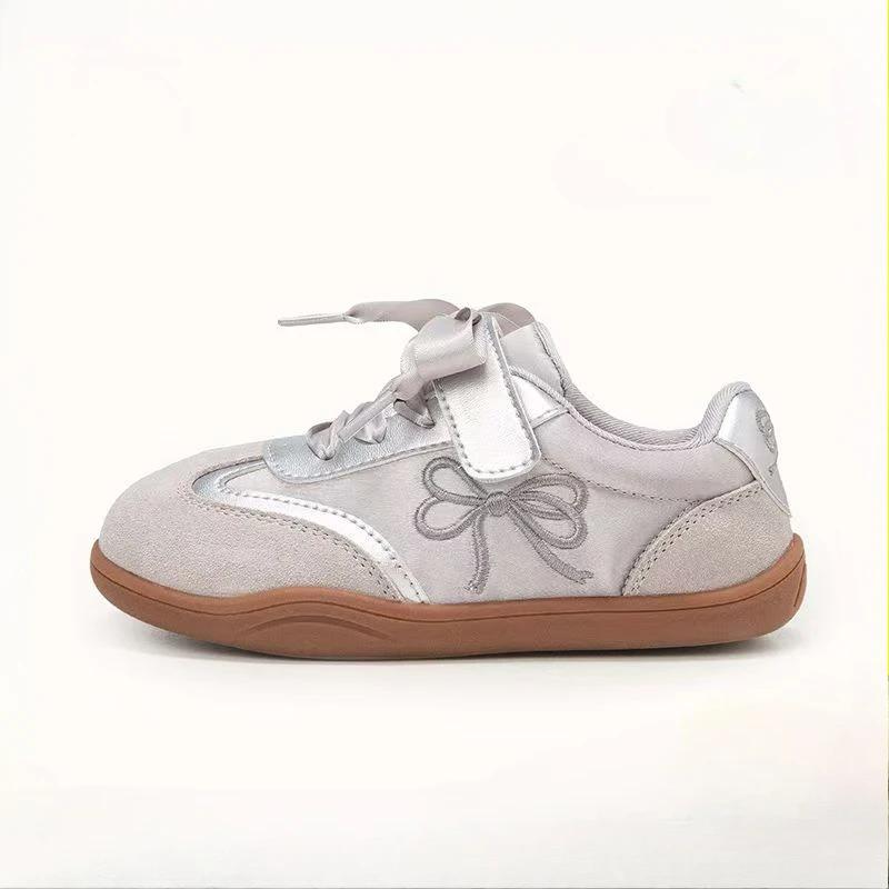 

Children Casual Sneakers for Girls Spring New Fashion Korean Style Soft Anti-slippery Versatile Chic Sweet Bowtie Shoes 36