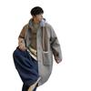 Men's Mid-Length Woolen Hooded Coat - Autumn/Winter Style, Over-The-Knee, Trendy High-End Thick Windbreaker