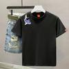 Camiseta de hombre de verano minimalista con cuello redondo estampado estilo chino tendencia casual suelta moda oversize manga corta
